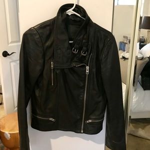 All Saints Leather jacket, black Moto style